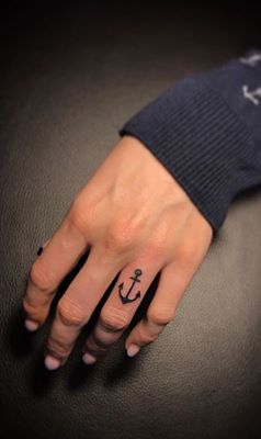 Anchor Finger Tattoo